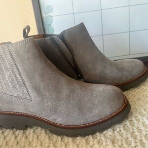 Sofft Gray Suede Ankle Boots